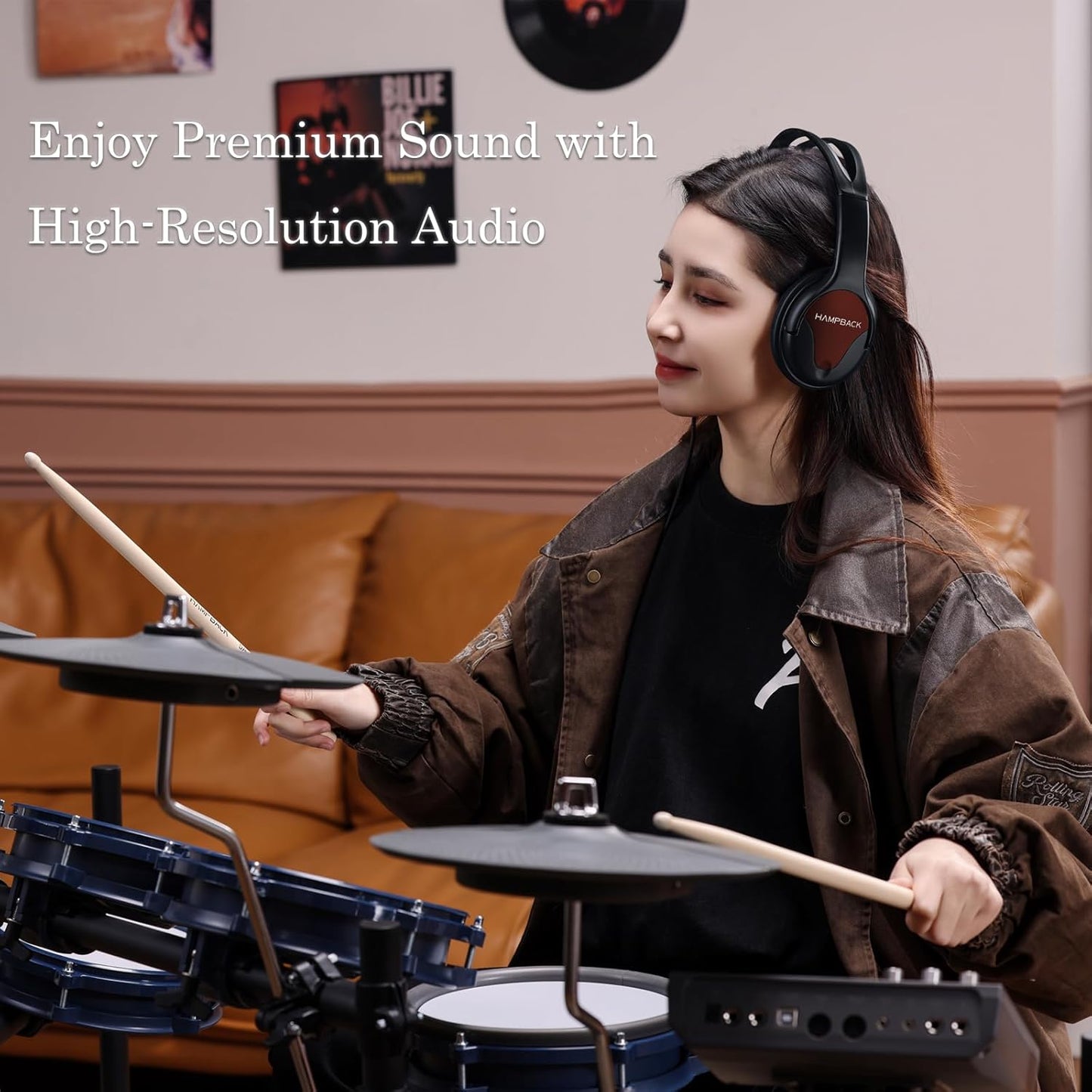 Wired Headphones for Electronic Drums