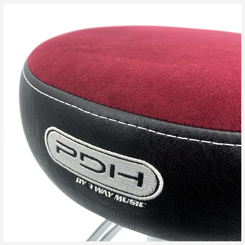 PDH Hydraulic Drum Throne – Black & Red | Adjustable Suede Seat for Drummers