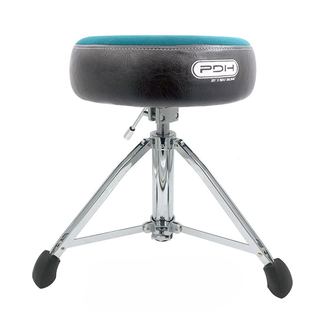 PDH Hydraulic Drum Throne – Black & Green | Adjustable Suede Seat for Drummers