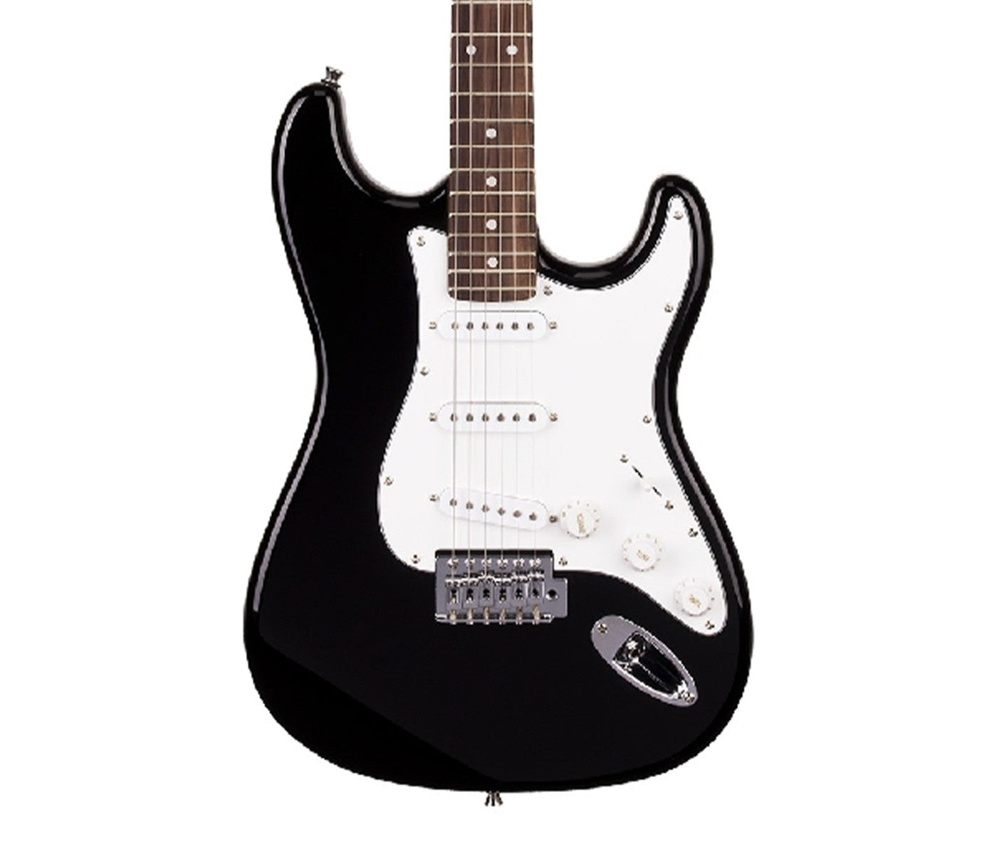 SX Stratocaster Electric Guitar Package - Black
