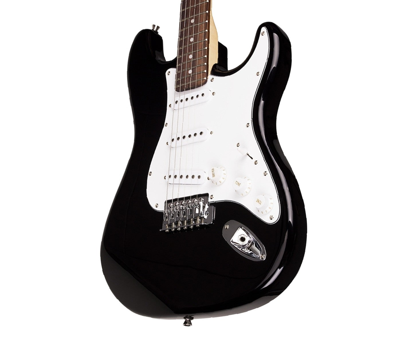 SX Stratocaster Electric Guitar Package - Black