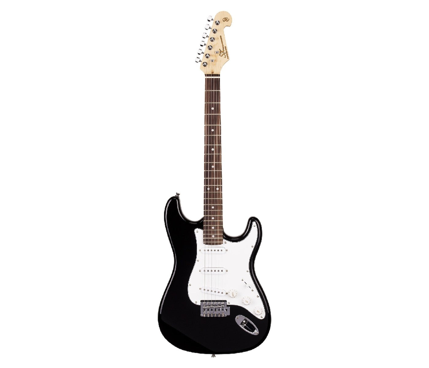 SX Stratocaster Electric Guitar Package - Black