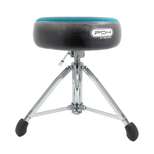 PDH Hydraulic Drum Throne – Black & Green | Adjustable Suede Seat for Drummers
