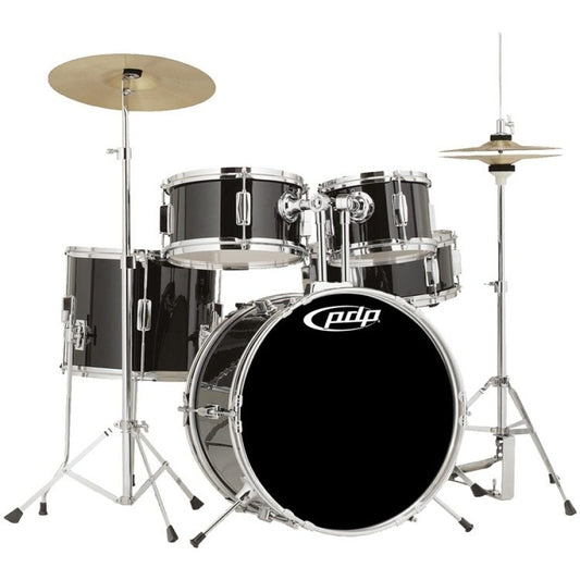 PDP Drums 5-Piece Complete Junior Drumset with Cymbals - Piano Black Finish