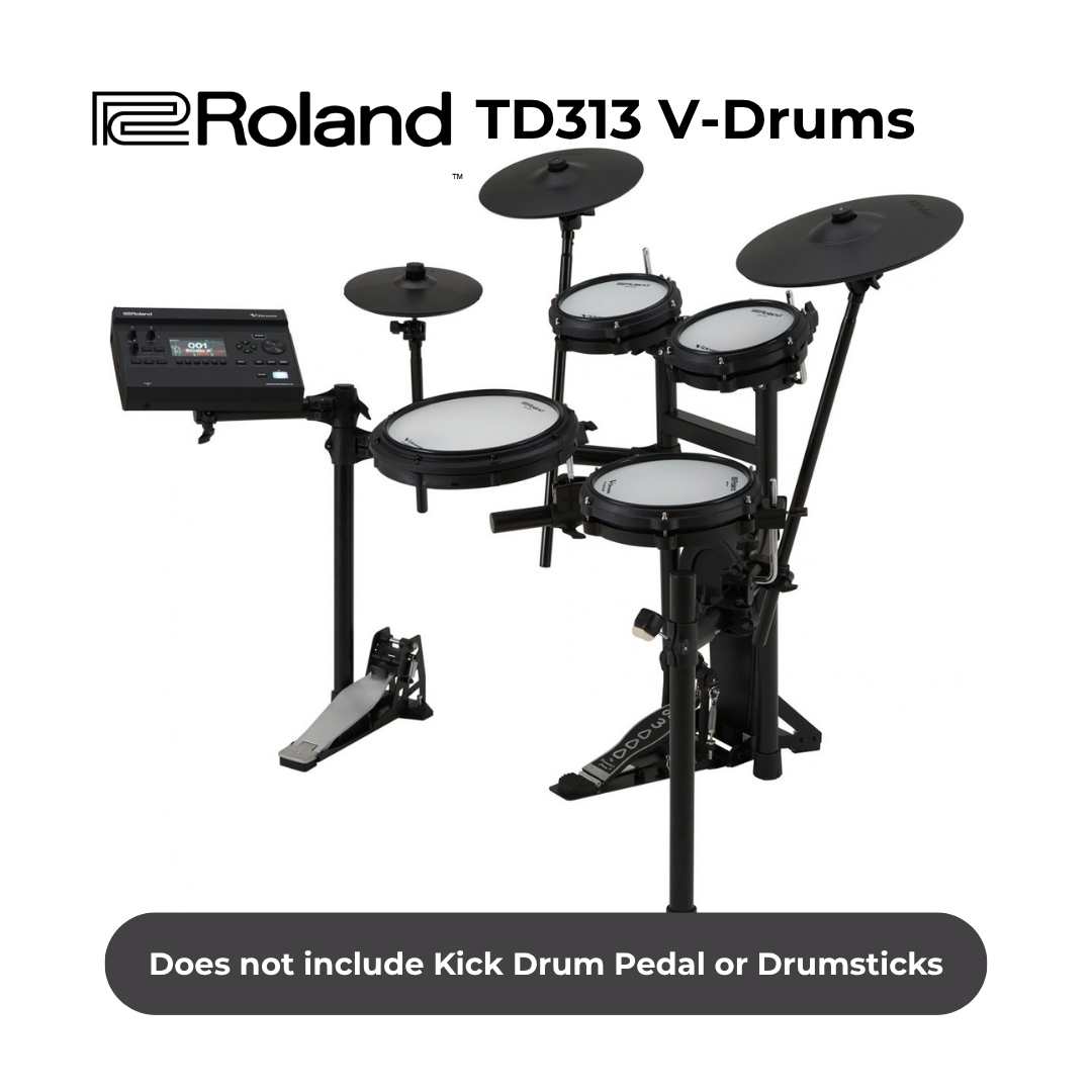 Roland TD313 V-Drums 3 Series Electronic Drum Kit | Compact Pro-Grade E-Drums