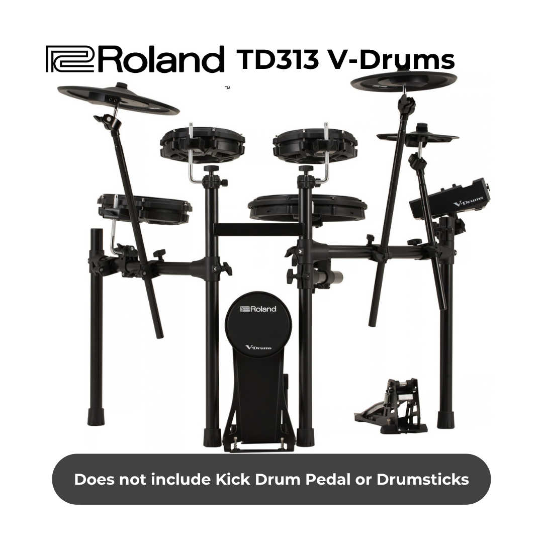 Roland TD313 V-Drums 3 Series Electronic Drum Kit | Compact Pro-Grade E-Drums