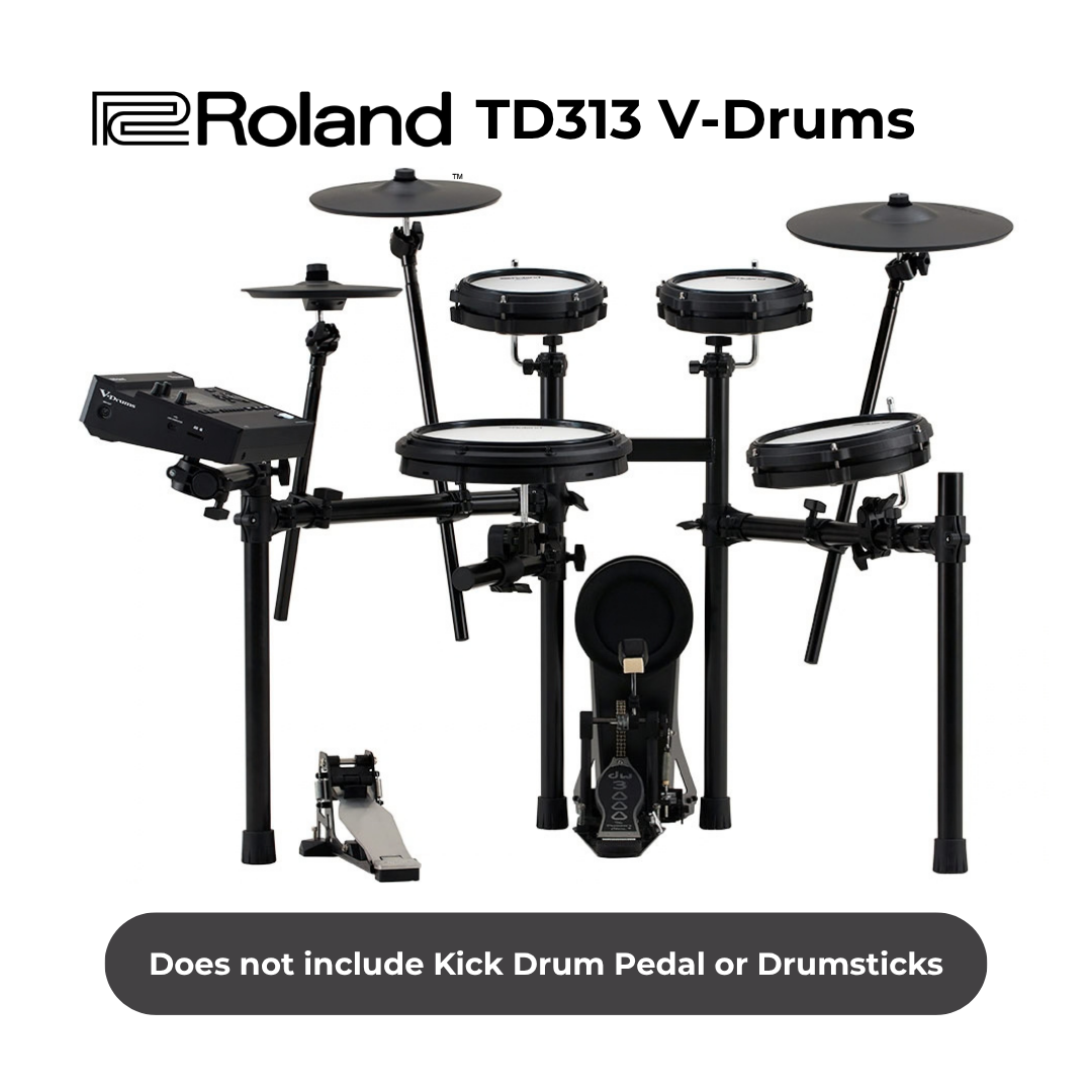 Roland TD313 V-Drums 3 Series Electronic Drum Kit | Compact Pro-Grade E-Drums