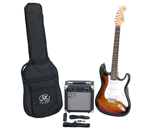 SX Stratocaster Electric Guitar Package - Sunburst